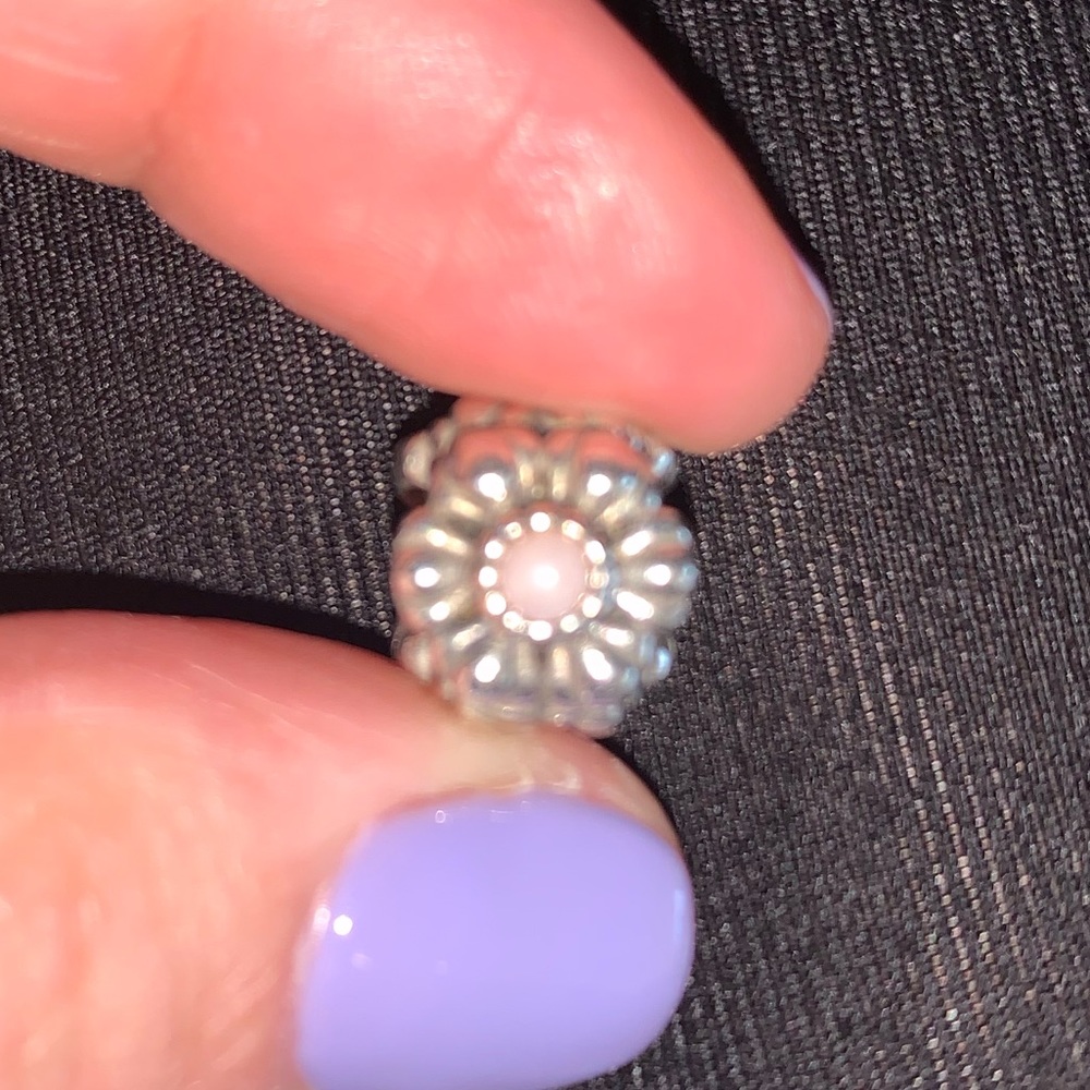 Flower with Pink center Pandora Charm
